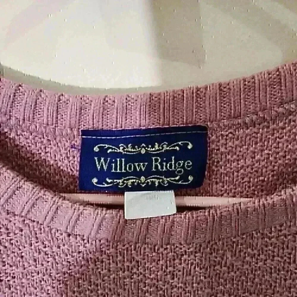 Vintage willow ridge mauve pink knit sweater 80's vibe long sleeve size large - Picture 4 of 4